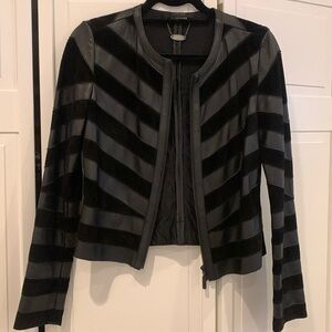 Scoop NYC - leather, suede, chevron jacket. Size S